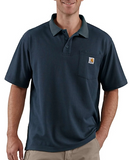 Carhartt K570-NVY Men's Short-Sleeve Contractor's Work Pocket Polo Shirt, Navy, 3XL