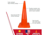 Radians CONE-PVC-28 28 in. PVC Orange Traffic Cone for Effective Traffic Control