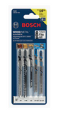 Bosch T500 T-Shank Jig Saw Blade Set, for Wood and Metal, 5 pc.
