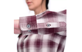 Ridgecut FLW23-90732 Wine Plaid Women's Long Sleeve Flex Flannel Shirt, 2X