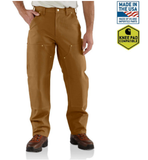 Carhartt B01BRN Men's Firm Duck Double-Front Dungaree Pants, C. Brown, S38X30
