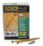 Deck Plus Exterior Tan Ceramic, Wood Screws, Self-Drilling, (#10 x 3.5"), 1 lb
