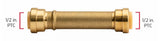 ProBite LF817R Repair Coupling Fitting 0.5 inch Size Push-to-Connect Brass Slip