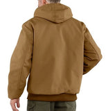 Carhartt J140BRN Men's Brown Quilted Flannel-Lined Duck Active Jacket, 2XL