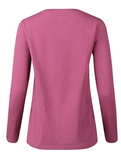 Blue Mountain YLK-1071 Women's Long-Sleeve Solid Scoop Neck, Raspberry Coulis Heather, 2X