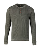 Blue Mountain FMK23-9101 Men's Long Sleeve Waffle Henley Shirt/Forest Night/M