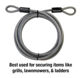 Master Lock 72DPF Heavy-duty Braided Steel Looped End Cable Lock - 15 ft.