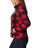 Columbia 2021771658 Women's Benton Springs Fleece Jacket Red Lily Check Print, Large