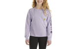Carhartt Light Purple-Colored Girls' Long-Sleeve Graphic Pocket T-Shirt, 3T