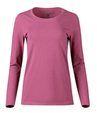 Blue Mountain YLK-1071 Women's Long-Sleeve Solid Scoop Neck, Raspberry Coulis Heather, 2X