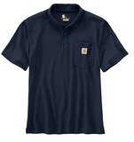 Carhartt K570-NVY Men's Short-Sleeve Contractor's Work Pocket Polo Shirt, Navy, 4XL