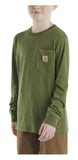 Carhartt CA6455-G302H-BD Kids Boys' Long-Sleeve Dog Pocket T-Shirt 3T Chive Heather
