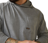 Ariat 10043824 Rebar  Cotton Strong Hooded Long Sleeve T-Shirt, Heather Grey, M