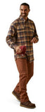 Ariat 10046794 Men's Rebar Flannel Durastretch Long Sleeve Work Shirt Medium Tiger's Eye Plaid