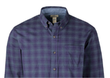 Blue Mountain FMW23-11031 Men's Long Sleeve Oxford Shirt/Blue Plaid/XLT