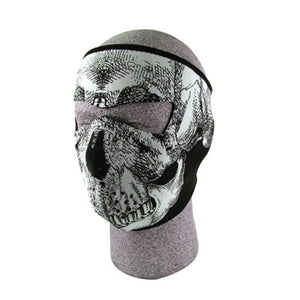 Balboa WNFM002G Glow In The Dark Neoprene Face Mask - Black/White Skull Face