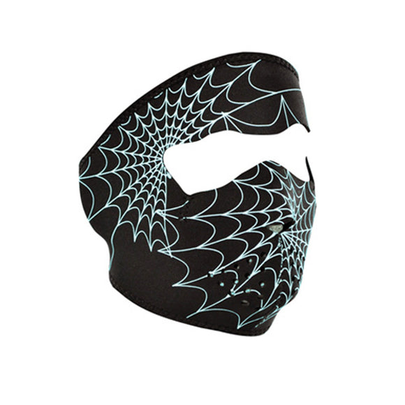 Balboa WNFM057G Glow In The Dark Neoprene Face Mask - Spiderweb