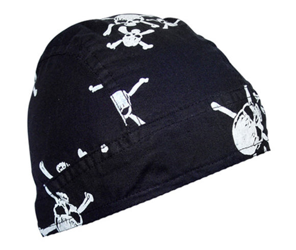 Balboa Z113C 100% Cotton Flydanna - White Skull/Crossbones