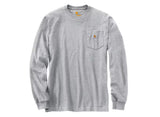 Carhartt Heather Gray-Colored Men's Long-Sleeve Workwear Pocket T-Shirt, Medium
