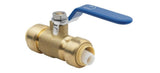 Gripwerks 42702A 1/2 in. Plumbing Ball Valve Push to Connect, Brass Material