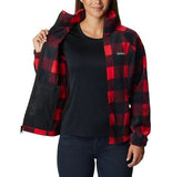 Columbia 2021771658 Women's Benton Springs Fleece Jacket Red Lily Check Print, Large