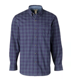 Blue Mountain FMW23-11031 Men's Long Sleeve Oxford Shirt/Blue Plaid/XLT