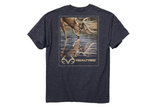 Realtree 7777 Heather Navy-Colored Men's RT Deer Reflections T-Shirt, Medium