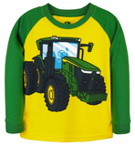 John Deere J4T353HTT Long Sleeve T-Shirt, Raglan Sleeves, Yellow, 2T