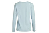 Blue Mountain Dusty Blue Women's Long-Sleeve Solid Scoop Neck T-Shirt, Medium