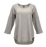 Como Vintage CS12017TSC3 Women's 3/4 Sleeve Popover Tunic, Heather Grey, 2X