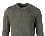Blue Mountain FMK23-9101 Men's Long Sleeve Waffle Henley Shirt/Forest Night/M