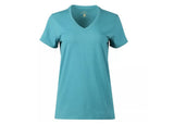 Blue Mountain Exotic Plume Heather-Colored Short-Sleeve V-Neck T-Shirt, Small