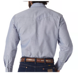 Wrangler MS743CH Cowboy Cut Western Chambray Work Shirt, L B Chambray, Medium
