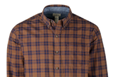 Blue Mountain FMW23-11031 Men's Long Sleeve Oxford Shirt/Brown Plaid/2XL