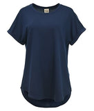 Como Vintage CS9578TSC8 Women's Short-Sleeve French Terry T-Shirt, Peacoat Large