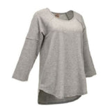 Como Vintage CS12017TSC3 Women's 3/4 Sleeve Popover Tunic, Heather Grey, 2X