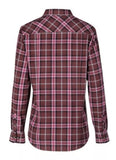 Blue Mountain Women's Long Sleeve Plaid Flannel Shirt Size 2X Burgundy