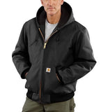 Carhartt J140BLK Men's Black Quilted Flannel-Lined Duck Active Jacket, Large