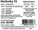 DLF 216AX0005UCT-50 50 lb. Kentucky-31 Tall Fescue Grass Seed Mix-Coated