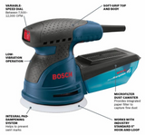 Bosch ROS20VSC Palm Variable Speed Random Orbit Sander with Carrying Bag, 5"