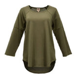 Como Vintage CS12017TSC3 Women's 3/4 Sleeve Popover Tunic, Olive, Large