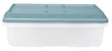 Hefty 7162HFT010665666 Plastic Hi Rise Clear Bin, Under Bed Storage - 40 qt.