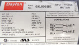 Dayton 6XJ06BE Split Phase Motor TEFC 1/6 HP - 725 rpm 48Z, 2" Shaft