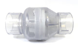 Flo-Controls 1011C20 Spring Check Valve 2" Slip X 2" Slip Clear PVC 7" Length