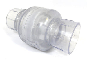 Flo-Controls 1011C20 Spring Check Valve 2" Slip X 2" Slip Clear PVC 7" Length