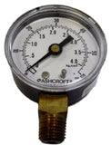 Ashcroft BSE200 Pressure Gauge 0–50PSI 1/4"NPT Bottom Mount for Air & Water Systems