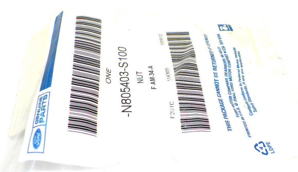 Genuine OEM Ford N805403-S100 Starter Nut 1 Piece Fits 2013 - 2016 Ford Escape