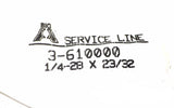 Big A Service Line 3-610000 Hydraulic Grease Fitting 1/4-28 x 23/32 Qty 5 Pcs