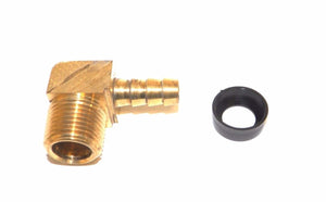 Big A Service Line 3-73165 1/4 Male NPTF Thread, 3/8 Inch Hose Barb Brass Elbow