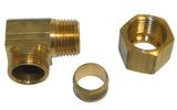 Big A Service Line 3-16986 Brass Pipe 90 deg Street Elbow 1/2" x 3/8"